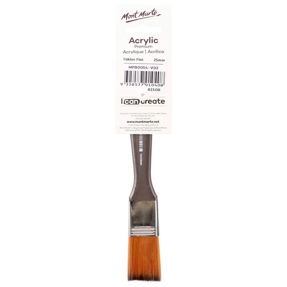 Artist Acrylic Brush Premium Taklon Flat Wide 25mm