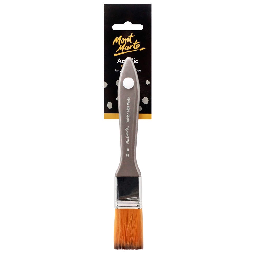 Artist Acrylic Brush Premium Taklon Flat Wide 25mm