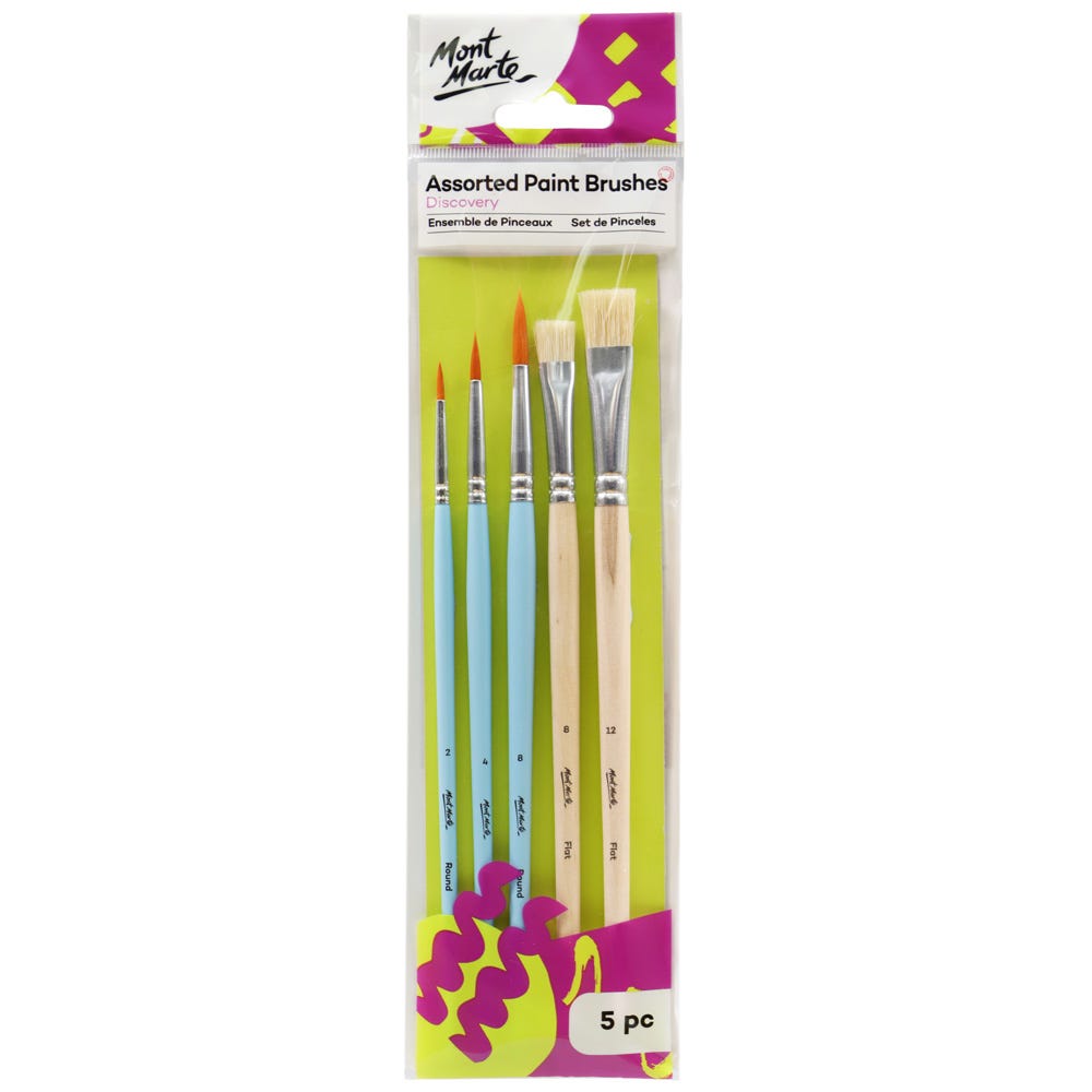 Assorted Paint Brushes Discovery 5pc – Versatile Beginner Brush Set