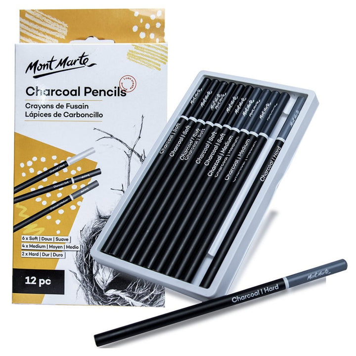 Mont Marte Charcoal Pencils set of 12pcs