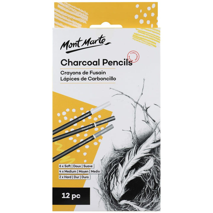 Mont Marte Charcoal Pencils set of 12pcs