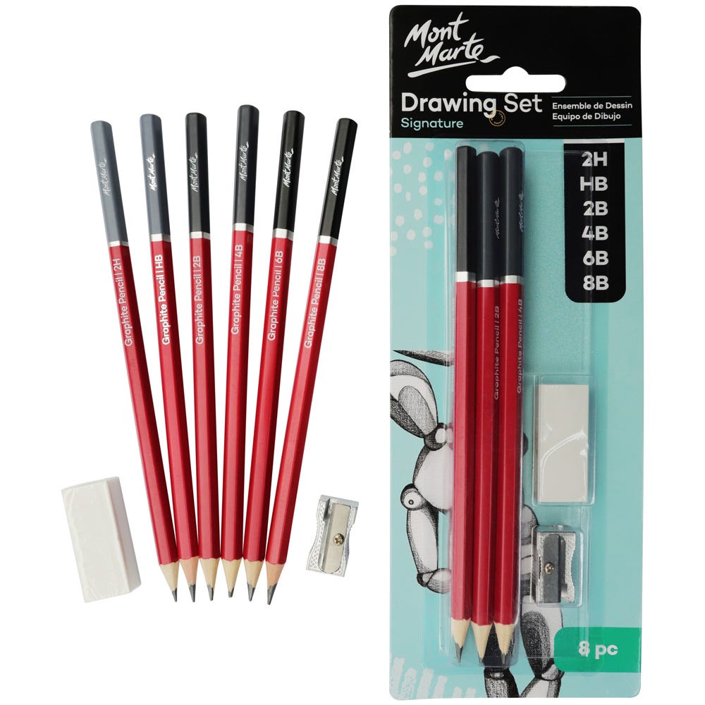 Versatile Drawing Set Signature 8pc – Graphite Pencils for All Skill Levels