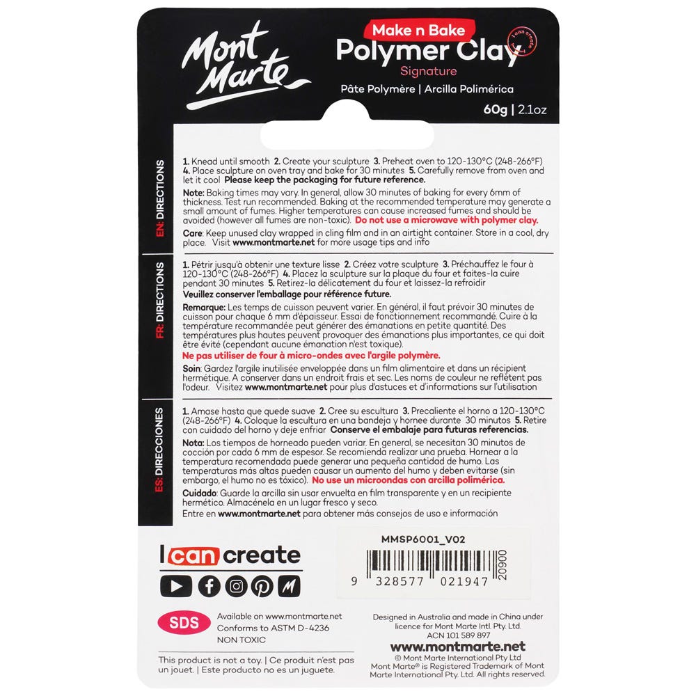 Make n Bake Polymer Clay 60g - Titanium White | Soft & Versatile