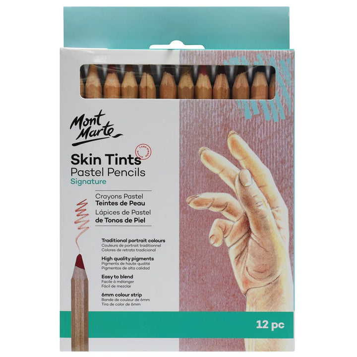 Natural Skin Tone Pastel Pencils - Signature 12pc for Portrait Art