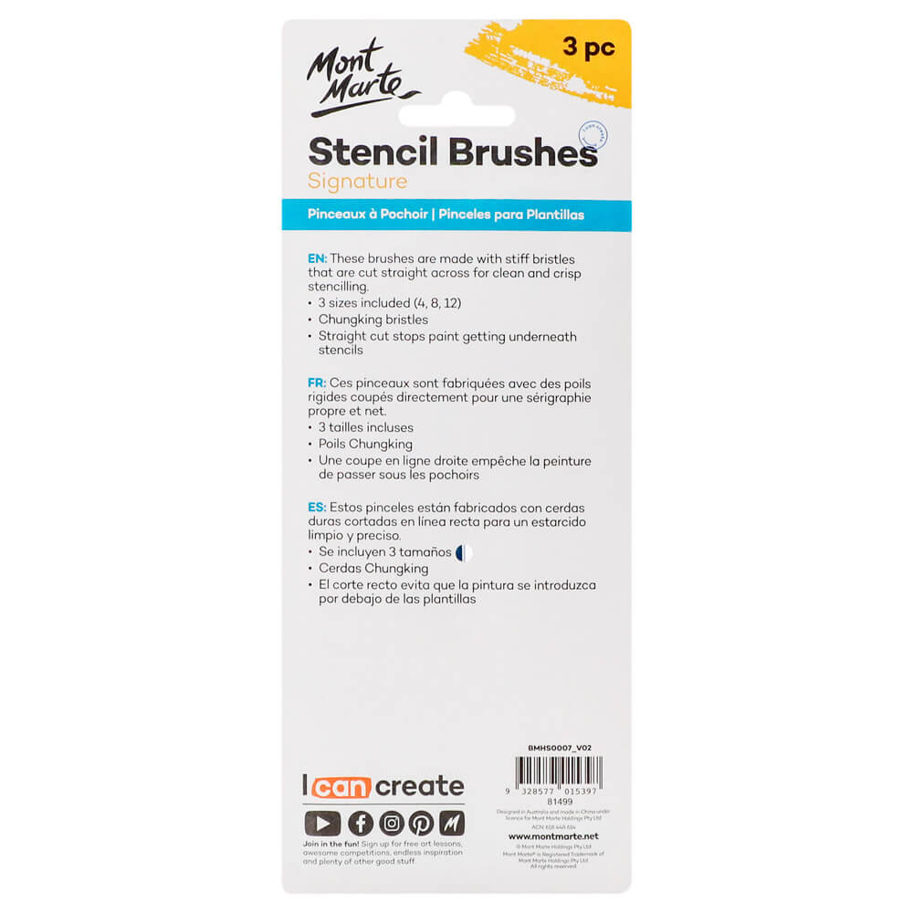 Stencil Brushes Signature 3pc – Precision Tools for Stunning Stencil Art