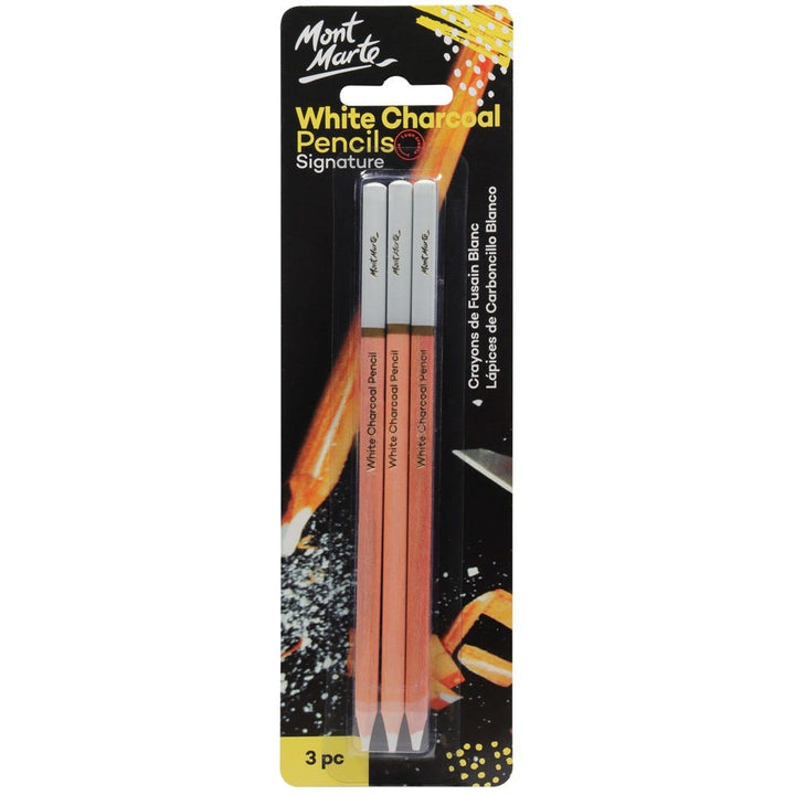 Mont Marte Signature White Charcoal Pencils Pack Of 3