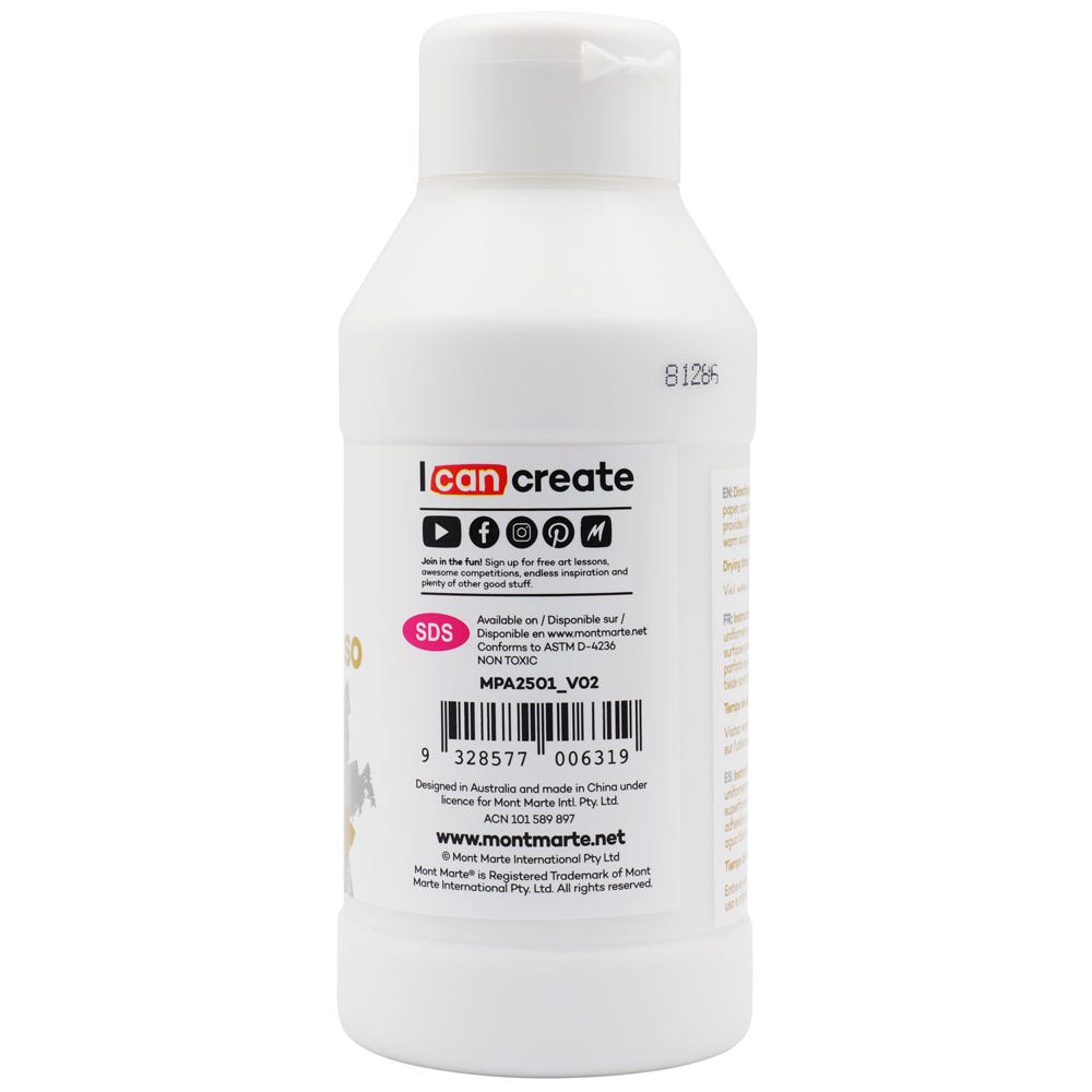 White Texture Gesso Premium 250ml – Versatile Surface Preparation