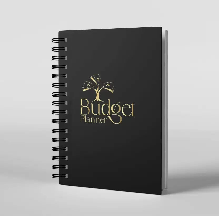 Solid black colour Creative Convert Budget Planner for planning your daily, monthly and Yearly Budget 