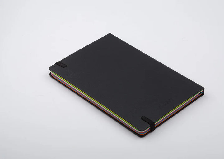 NUMIC Obsidian Black Notebook – Premium Multicolor Plain Journal (A5, 192 Pages)