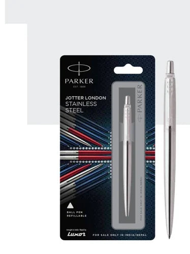 Parker Jotter London Stainless Steel With Steel Trim Ball Pen - Bbag | India’s Best Online Stationery Store