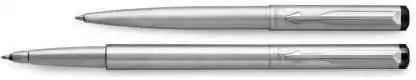 Parker Vector Stainless Steel With Steel Trim Ball Pen + Roller Ball Pen - Bbag | India’s Best Online Stationery Store