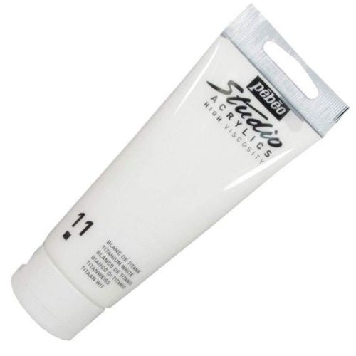 pebeo High viscosity Studio Acrylic Titanium White 11 - Tube of 100 ml