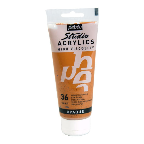 Pebeo High Viscosity Studio Acrylics - Raw Sienna (36) - Tube of 100 ML / bbag indias best online store 