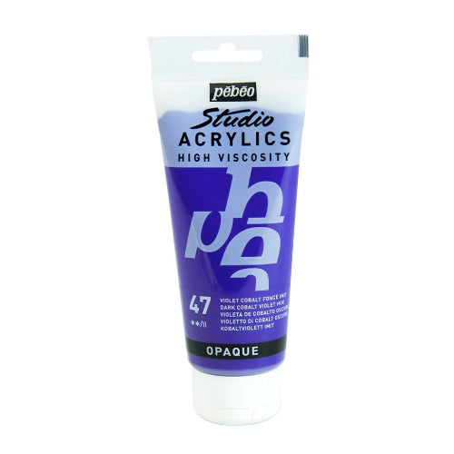 pebeo high viscosity studio acrylics - dark cobalt violet hue (47) - tube of 100ml / Bbag indias best online store 
