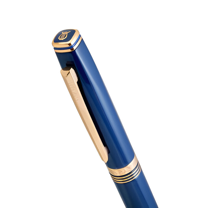 Elegant Contemporary Blue Ballpoint Pen with Gold Trims