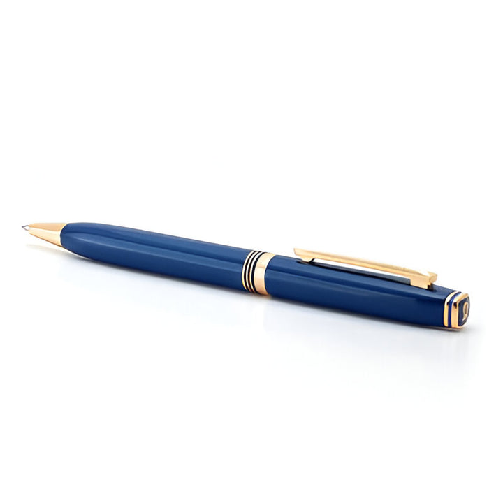 Elegant Contemporary Blue Ballpoint Pen with Gold Trims