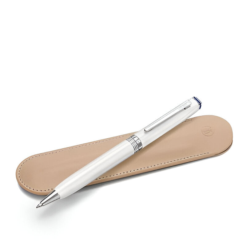 Contemporary Pearl Ballpoint Pen - Elegant Design with Chrome Trims