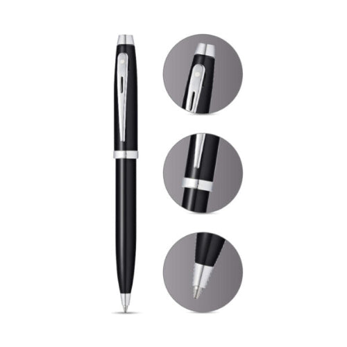 Sheaffer Gift Set 9338 Glossy Black CT Ballpoint Pen + Business Card Holder / bbag indias best online store