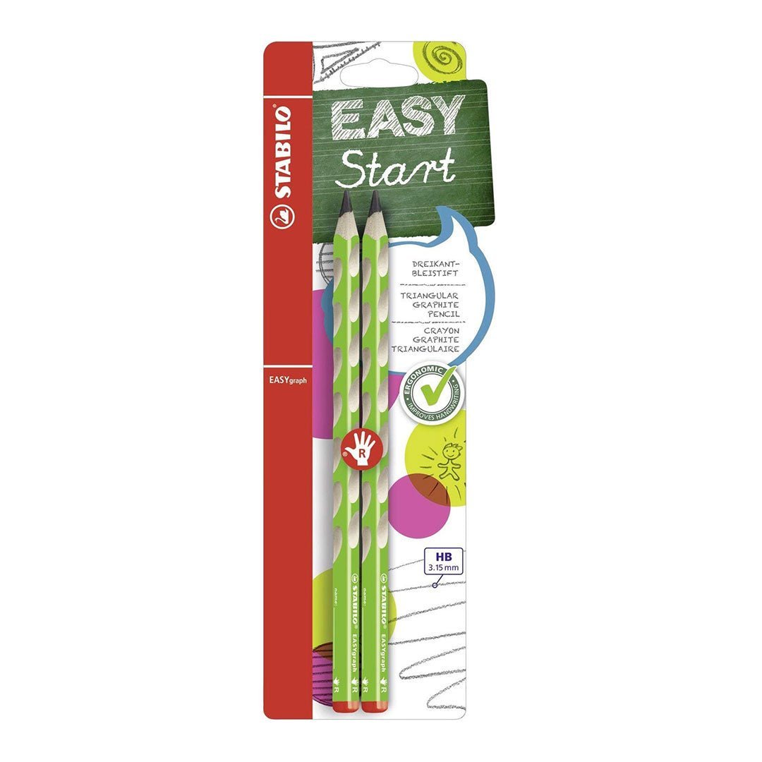 STABILO EASYgraph Right-Handed Ergonomic HB Pencils - Pack of 2