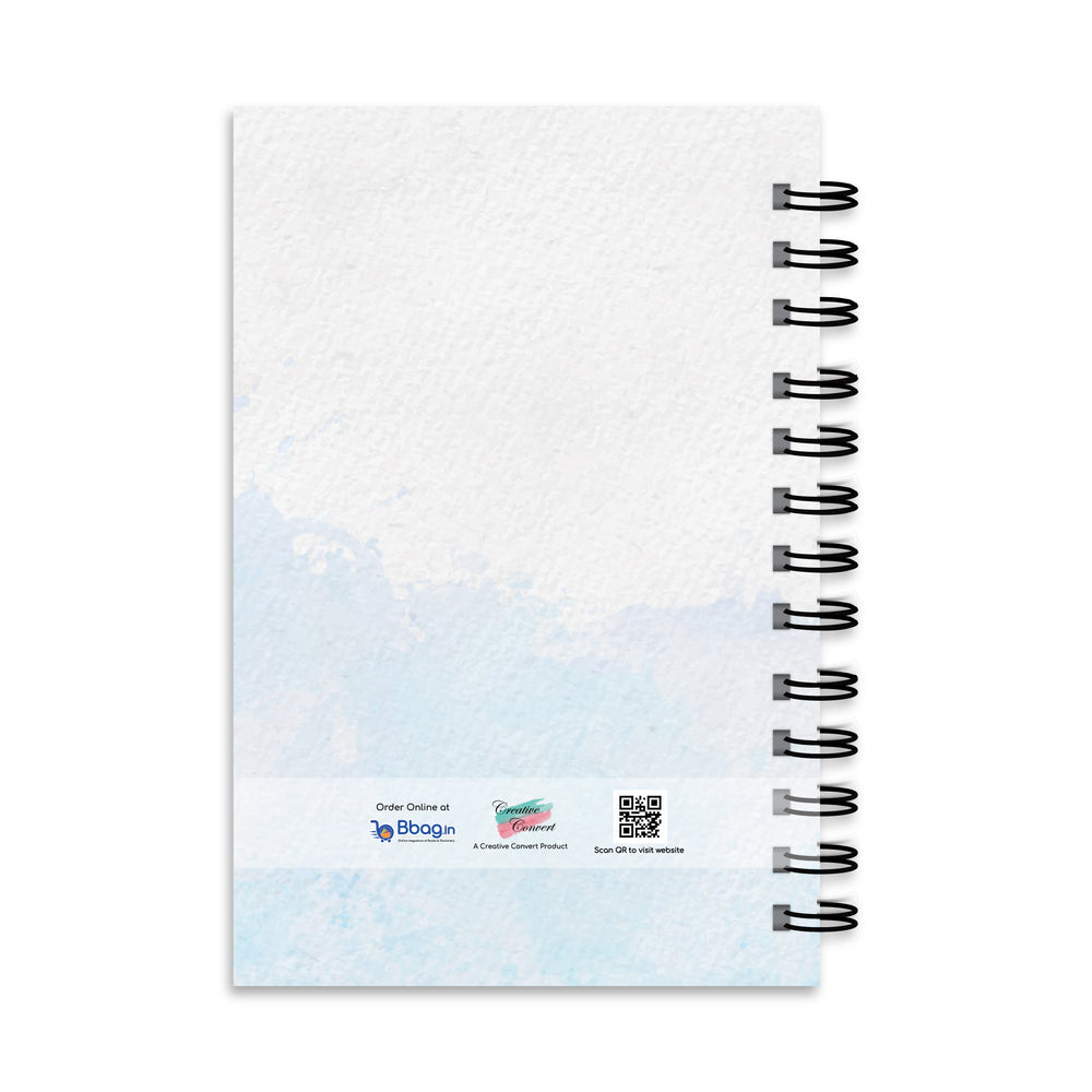 sky blue with cloudy effect on back cover of Creative Convert Personalized Paint Effect Photo Diary  