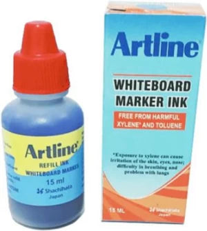 A Pack and Bottle of 15 ml Red Colour Artline White Board Marker Ink