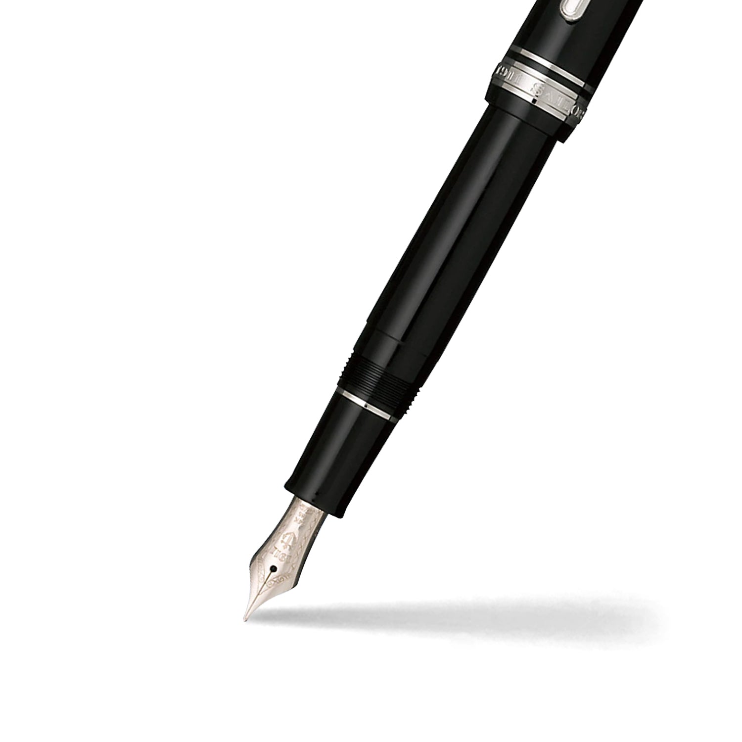 Sailor Professional Gear Slim Fountain Pen (14K Medium) Black with Rhodium-plated Trims Bbag | India’s Best Online Stationery Store