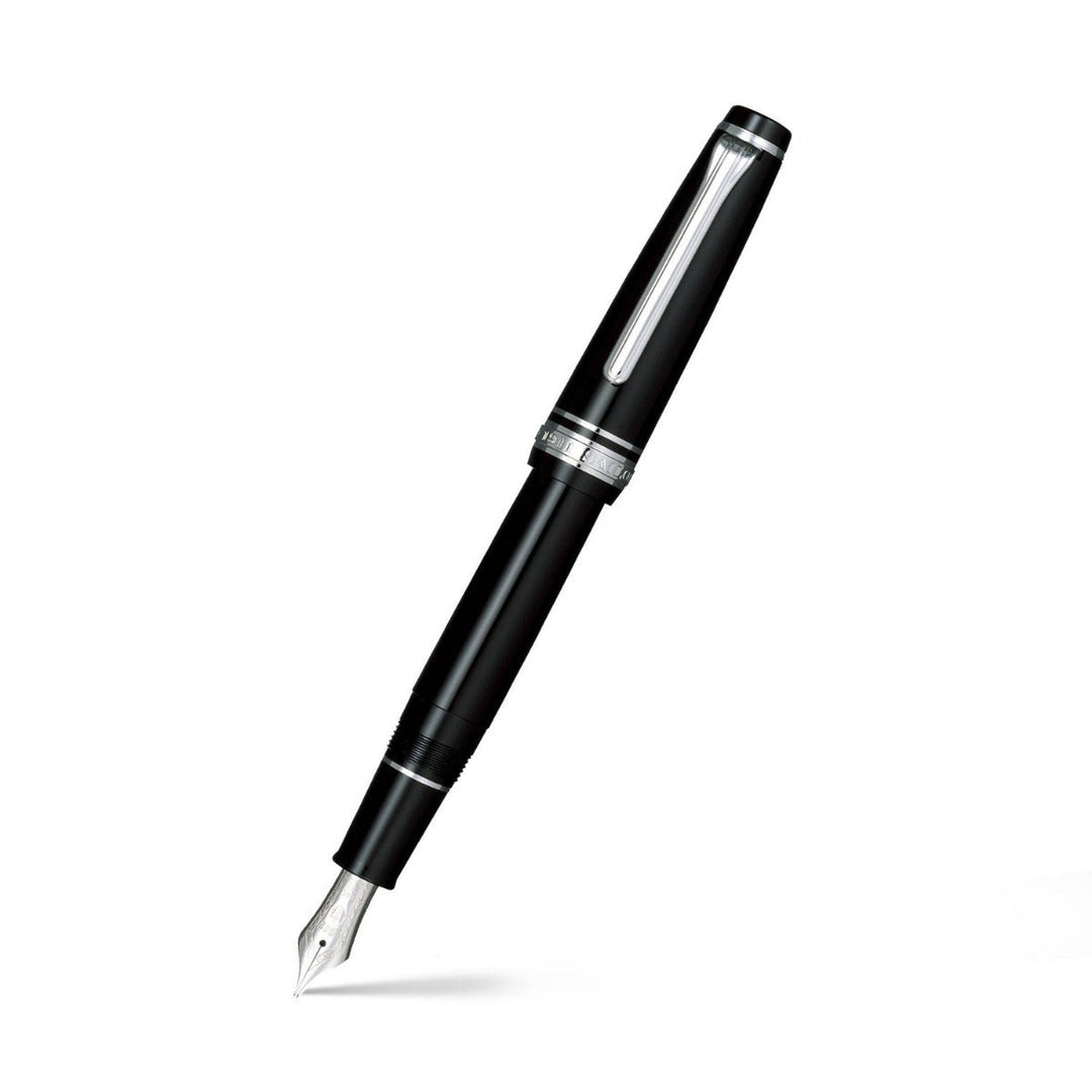Sailor Professional Gear Slim Fountain Pen (14K Medium) Black with Rhodium-plated Trims Bbag | India’s Best Online Stationery Store