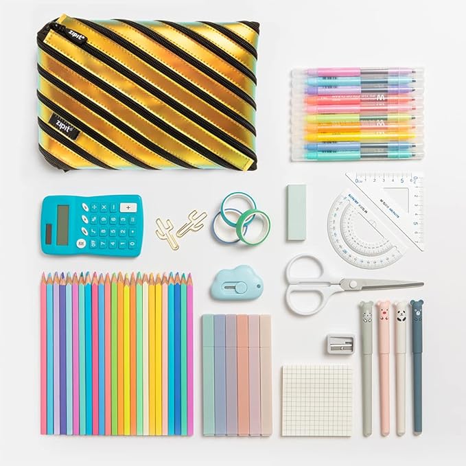 ZIPIT Metallic Jumbo Pencil Pouch Copper Bbag | India’s Best Online Stationery Store