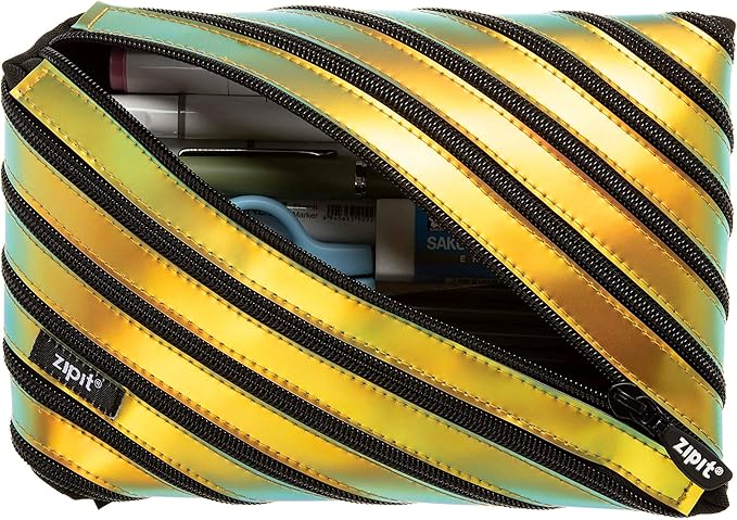 ZIPIT Metallic Jumbo Pencil Pouch Copper Bbag | India’s Best Online Stationery Store