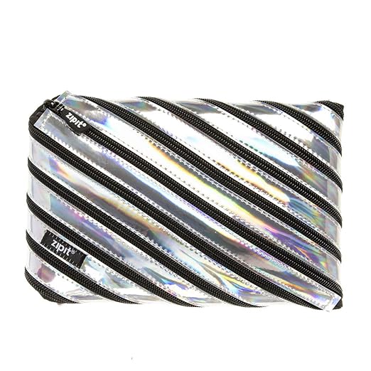 ZIPIT Metallic Big Pencil Case Silver Bbag | India’s Best Online Stationery Store