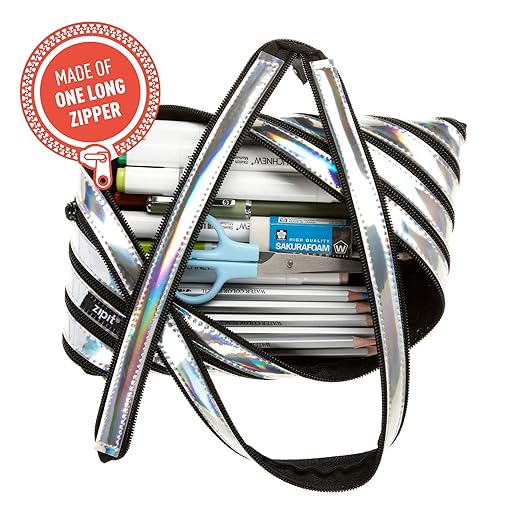 ZIPIT Metallic Big Pencil Case Silver Bbag | India’s Best Online Stationery Store