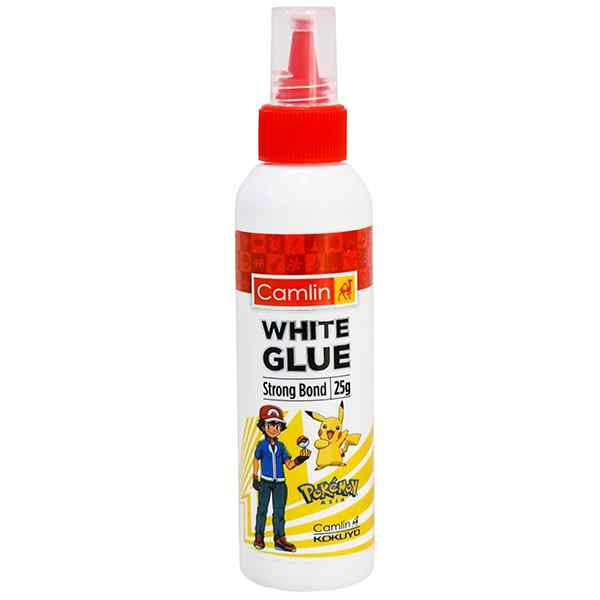 A bottle of 25 g of Camlin White Glue Squeeze Bottle Pokemon  edition